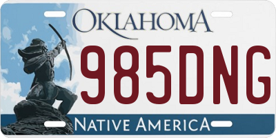 OK license plate 985DNG