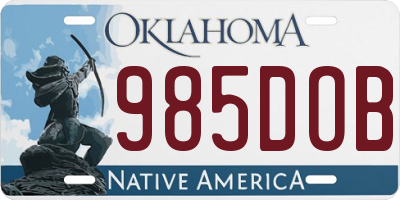 OK license plate 985DOB