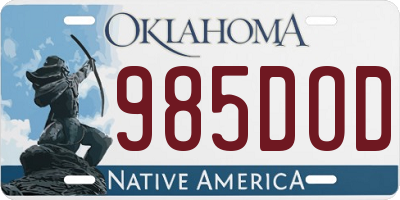 OK license plate 985DOD