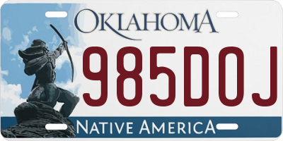 OK license plate 985DOJ