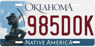 OK license plate 985DOK