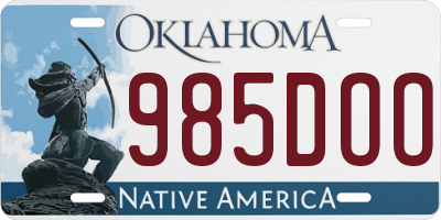 OK license plate 985DOO