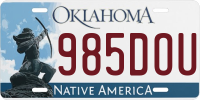 OK license plate 985DOU