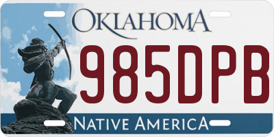 OK license plate 985DPB