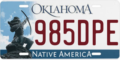 OK license plate 985DPE