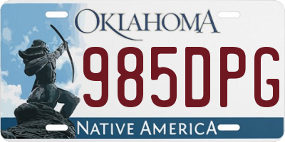 OK license plate 985DPG