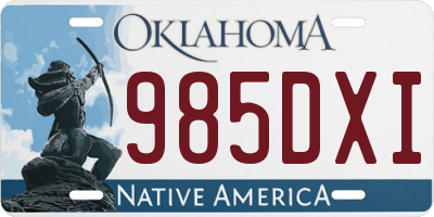 OK license plate 985DXI
