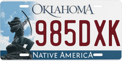OK license plate 985DXK
