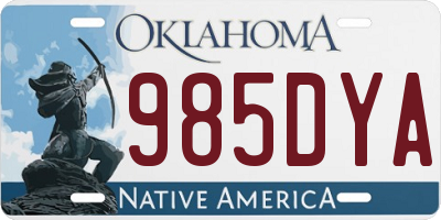 OK license plate 985DYA