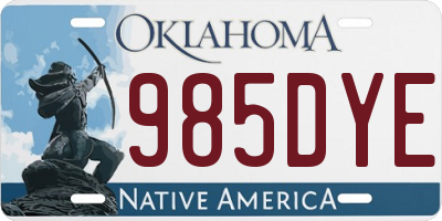 OK license plate 985DYE