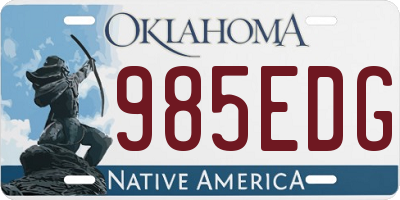 OK license plate 985EDG