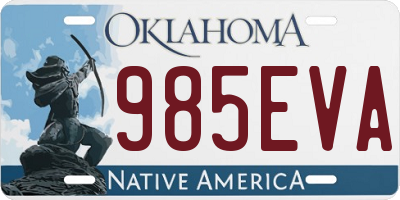 OK license plate 985EVA