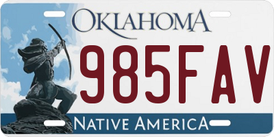 OK license plate 985FAV