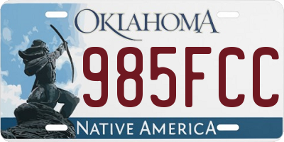 OK license plate 985FCC