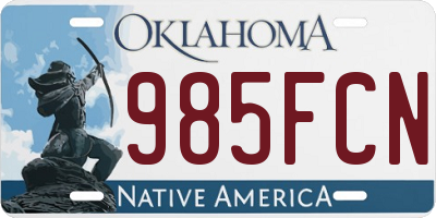 OK license plate 985FCN
