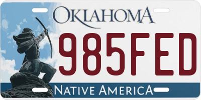OK license plate 985FED
