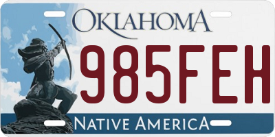 OK license plate 985FEH