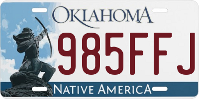 OK license plate 985FFJ