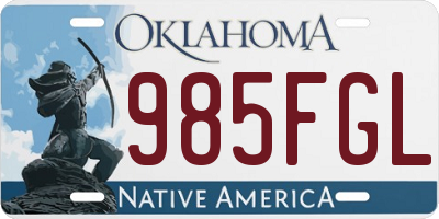OK license plate 985FGL