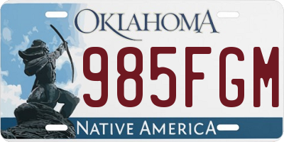 OK license plate 985FGM