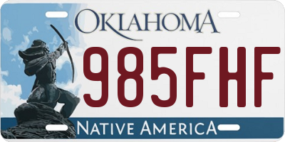 OK license plate 985FHF