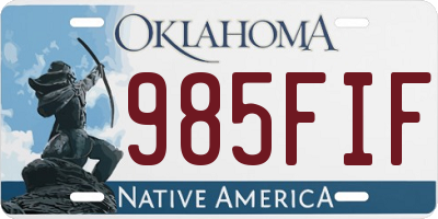 OK license plate 985FIF