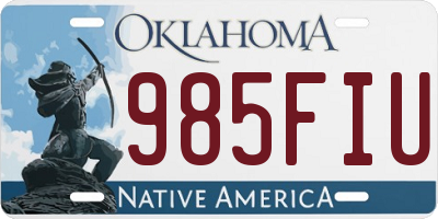 OK license plate 985FIU