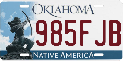 OK license plate 985FJB
