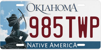 OK license plate 985TWP