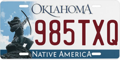 OK license plate 985TXQ