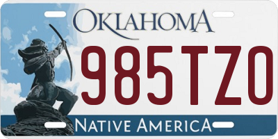 OK license plate 985TZO