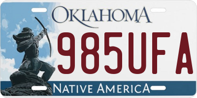 OK license plate 985UFA