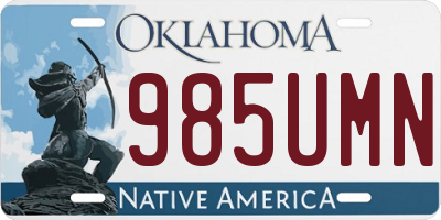 OK license plate 985UMN