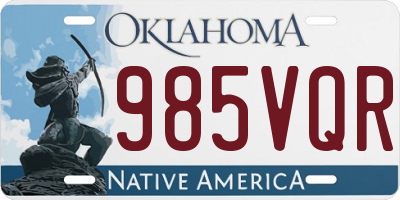 OK license plate 985VQR