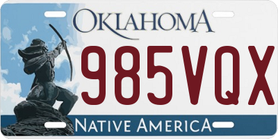 OK license plate 985VQX