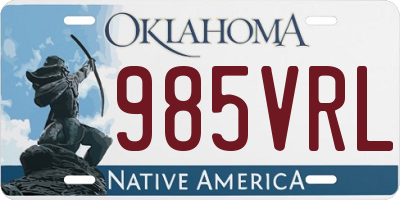 OK license plate 985VRL
