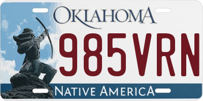 OK license plate 985VRN