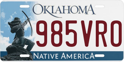 OK license plate 985VRO