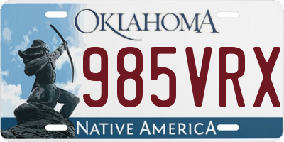 OK license plate 985VRX
