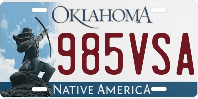 OK license plate 985VSA