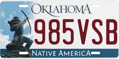 OK license plate 985VSB