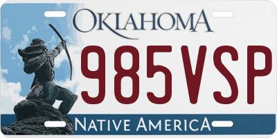 OK license plate 985VSP