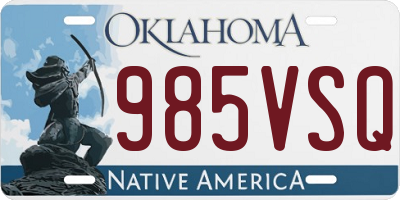 OK license plate 985VSQ