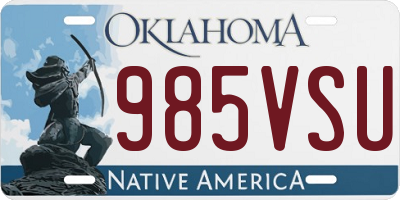 OK license plate 985VSU