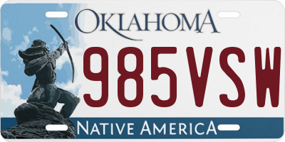 OK license plate 985VSW