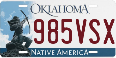 OK license plate 985VSX