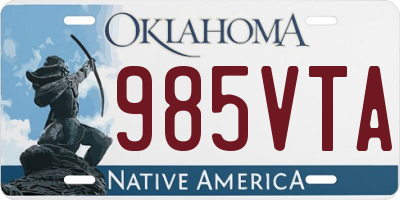 OK license plate 985VTA