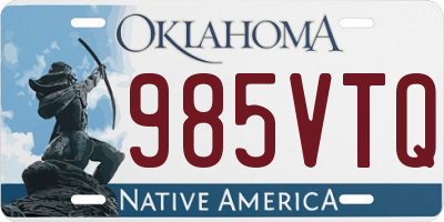 OK license plate 985VTQ