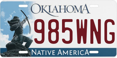 OK license plate 985WNG