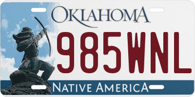 OK license plate 985WNL